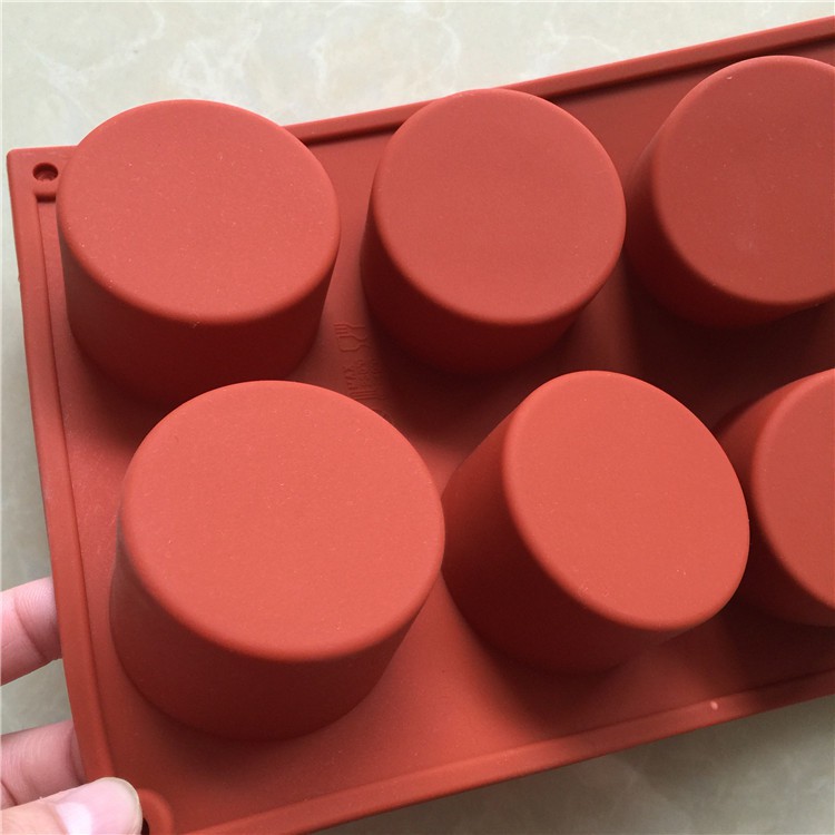 Khuôn silicon 8 lỗ hình trụ làm bánh mousse/chocolate/ xà phòng