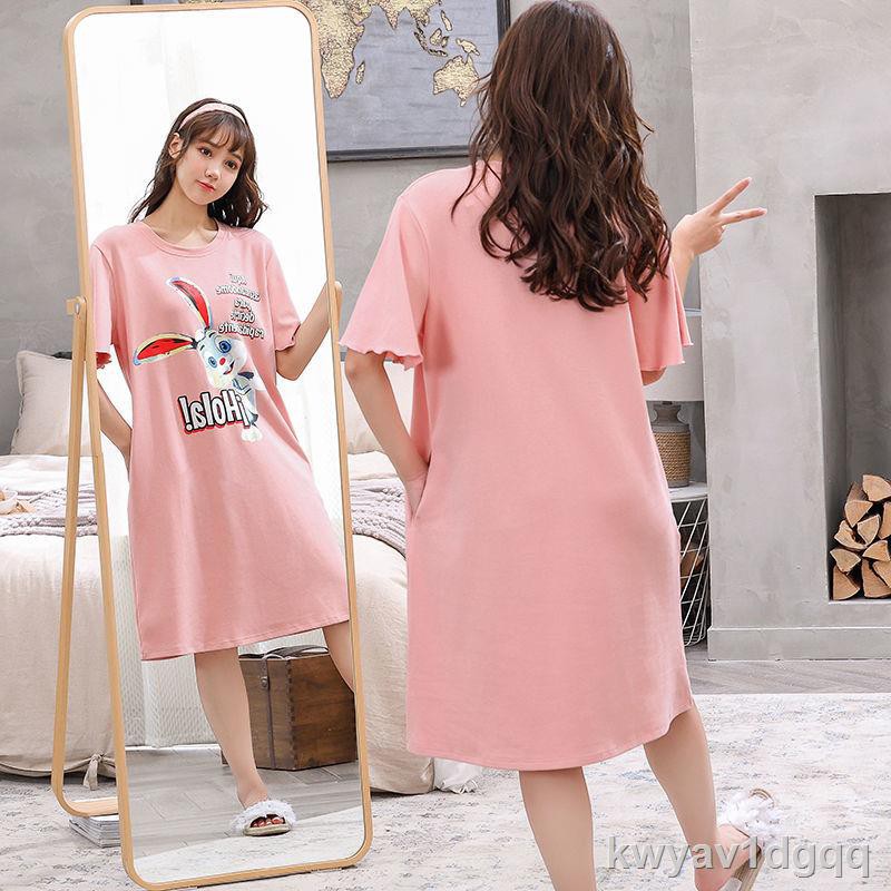 @    Nữ pyjama dáng rộng size lớn ngắn tay phiên bản hàn quốc mặc trong ngày có thể ở nhàE