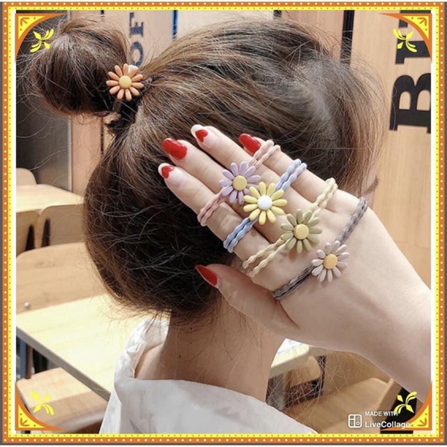 Dây cột tóc nhiều màu kèm ảnh thật .