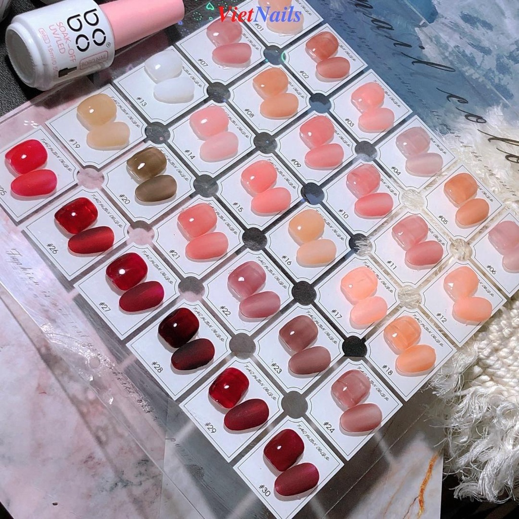 Sơn Gel Thạch Bobo Chất Gel Đậm Đặc Lên Chuẩn Màu Dung Tích 15ml