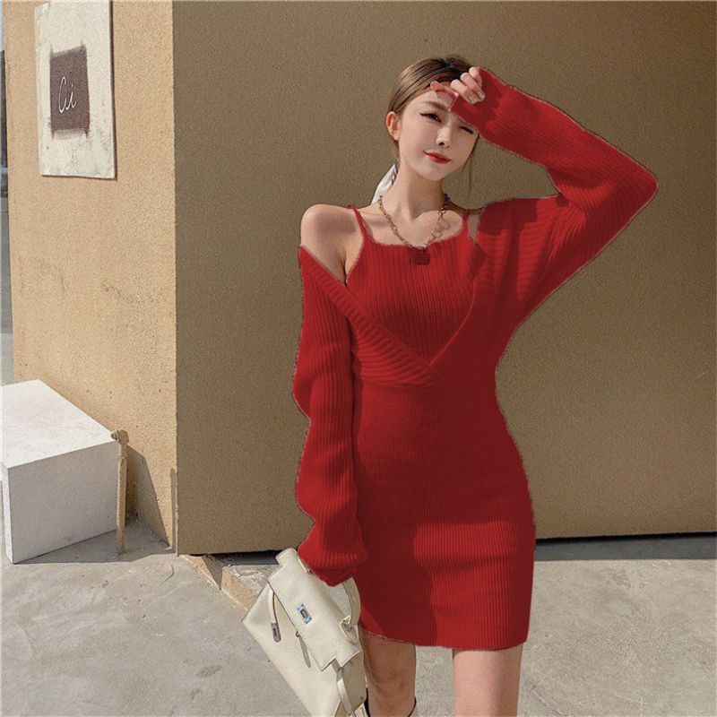 Đầm body tay dơi 2 dây có bigsize