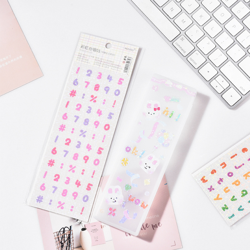 Set 2 miếng dán trang trí hình chữ cái / số sáng tạo