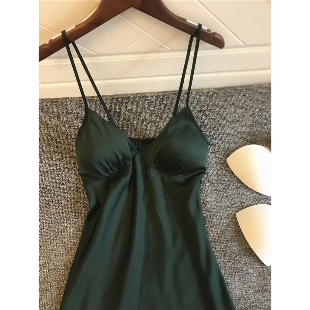Váy Ngủ Lụa Hai Dây - Đầm Ngủ Lụa Ren Sexy Chất Liệu Lụa Mỏng Sling Có Đệm Ngực Nhẹ Nhàng Thoải Mãi Quyến Rũ VN004 [BINO | BigBuy360 - bigbuy360.vn