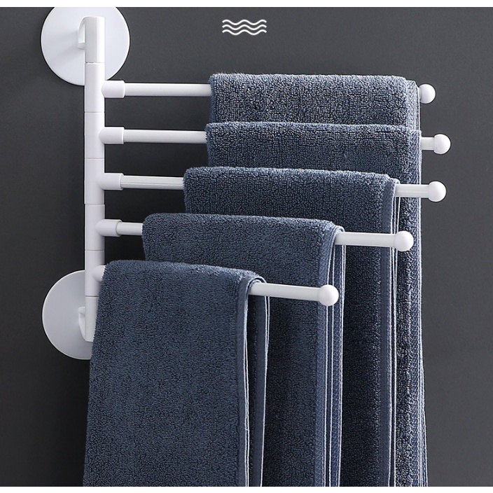 Giá treo khăn nhà tắm 5 nhánh  xoay 180 độ tiện lợi chắc chắn
