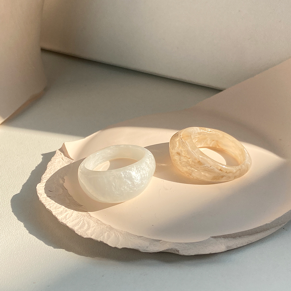 Nhẫn acrylic đơn giản cá tính thời trang phong cách Hàn Quốc