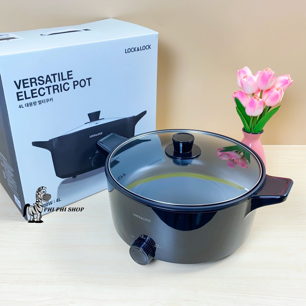 Nồi lẩu điện đa năng Versatile Electric Pot 4L 1000W LocknLock EJP546BLK