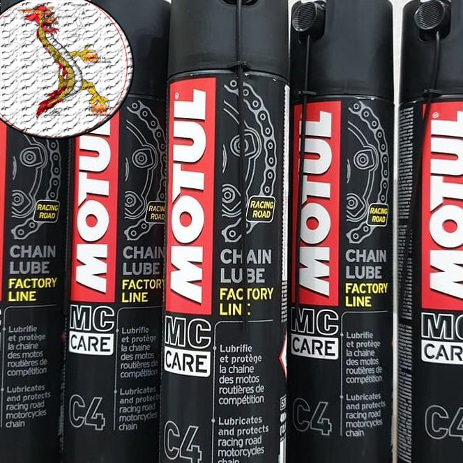 [Chính hãng] Chai xịt bảo dưỡng sên Motul Chain Lube Factory Line Racing Road C4 400ml, Xịt dưỡng sên Motul C4