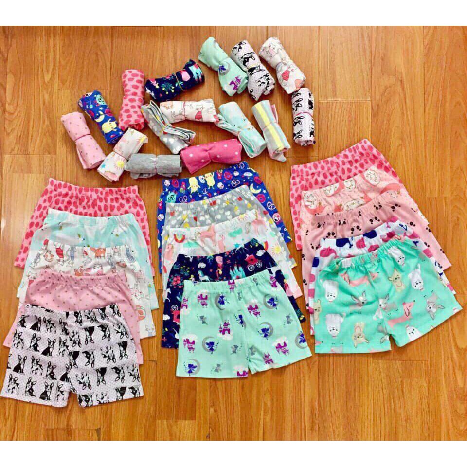 Set 2 Quần Đùi Bé Gái Cotton Hoặc Bozip Loại 1 Size 8-17kg