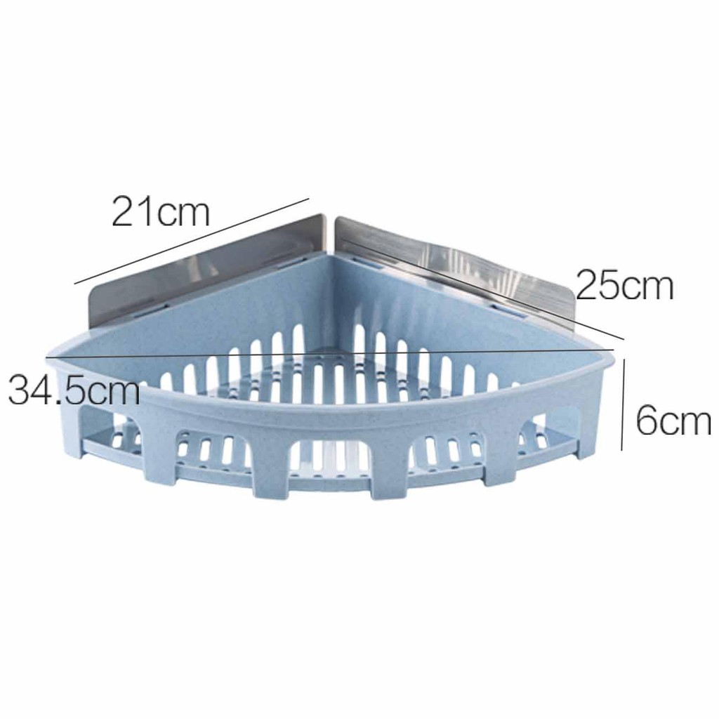 Kệ Góc Dán Tường Bằng Nhựa Hình Tam Giác Để Đồ Phòng Tắm Đa Năng, Tiện Lợi, Dễ Sử Dụng, Không Cần Khoan Tường