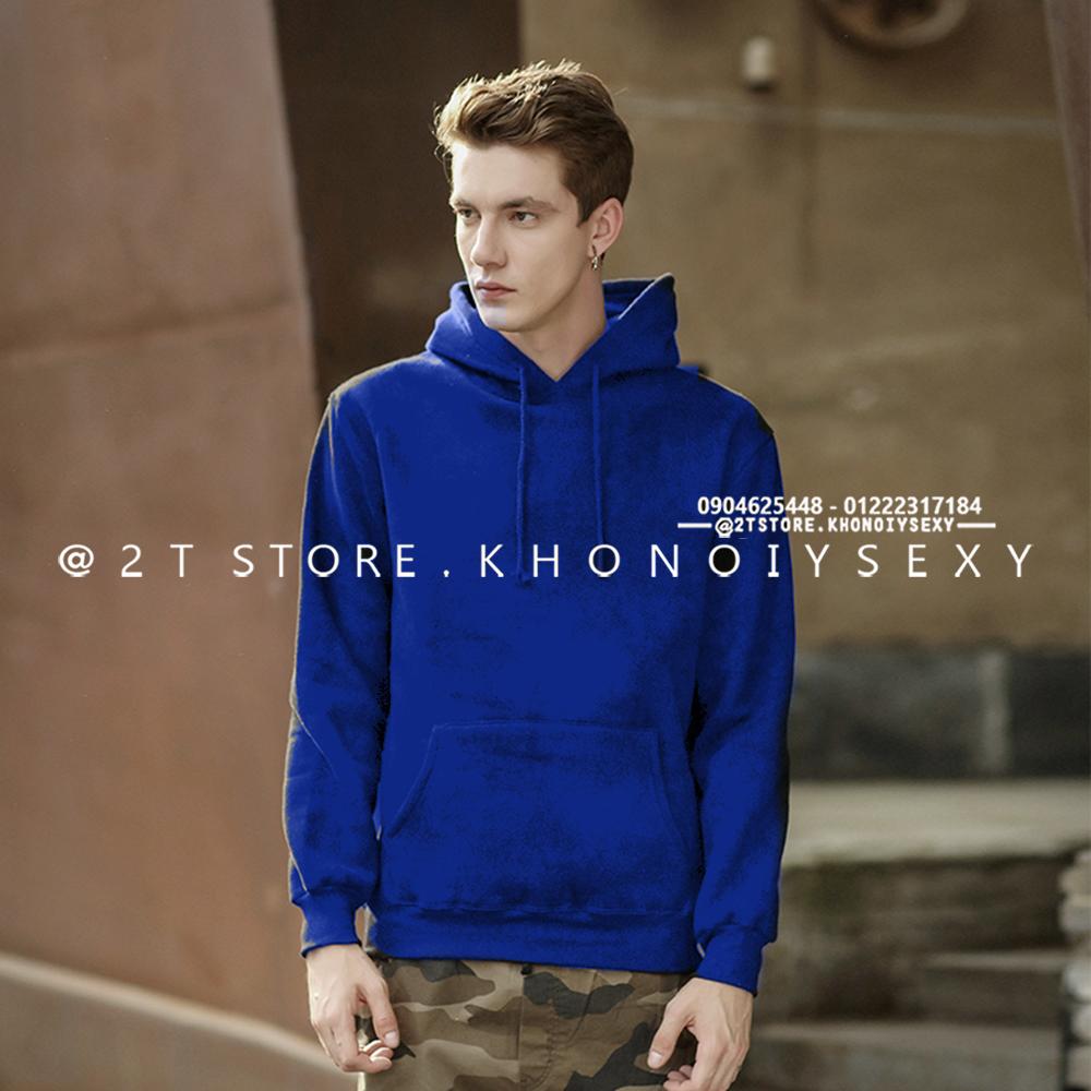 [HOT] Áo Khoác Nỉ Bông Hoodie Trơn Unisex  - Nón May Đắp 2 Lớp - Xỏ Ngón Cái (Xanh Navy)