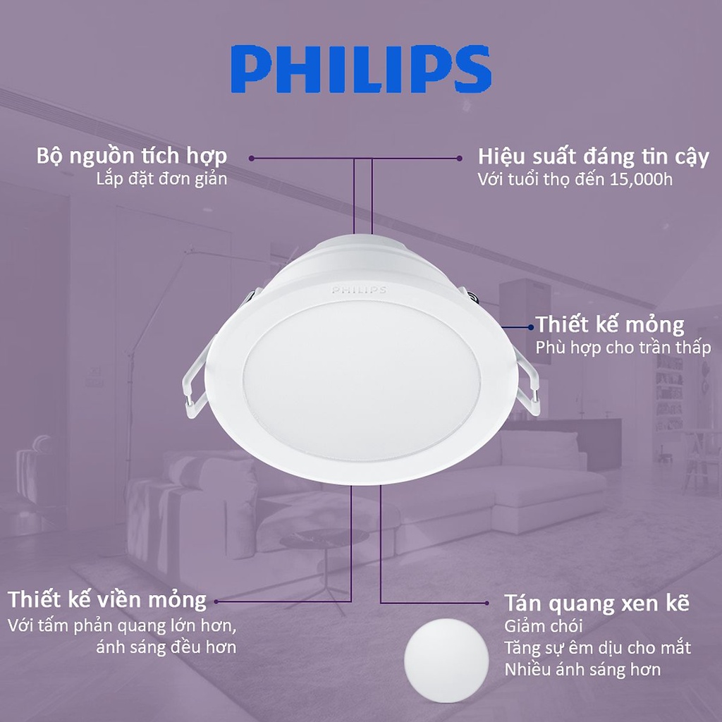 Bộ đèn LED Downlight Meson G3 PHILIPS 220V-240V - Ánh sáng đồng đều, giá cạnh tranh - Hàng Chính Hãng