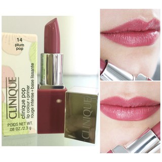 [Màu 14 Plum Pop] Son Clinique Pop Lip Colour + Primer Rouge Intense + Base