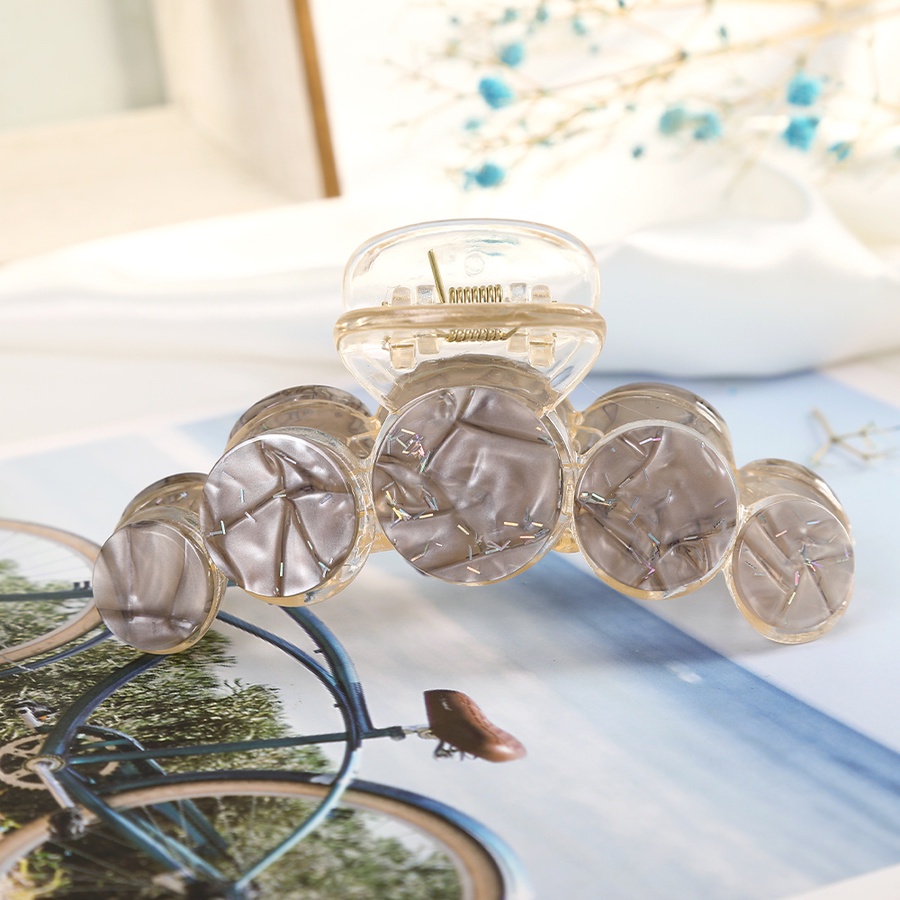 Kẹp tóc acrylic phối trong suốt phong cách Hàn Quốc