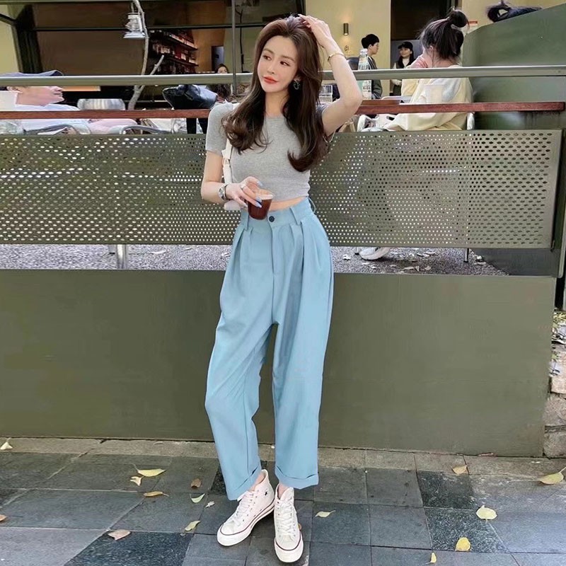 Kukee thời trang mùa hè giản dị dành cho nữ 2021 quần thẳng mới | BigBuy360 - bigbuy360.vn
