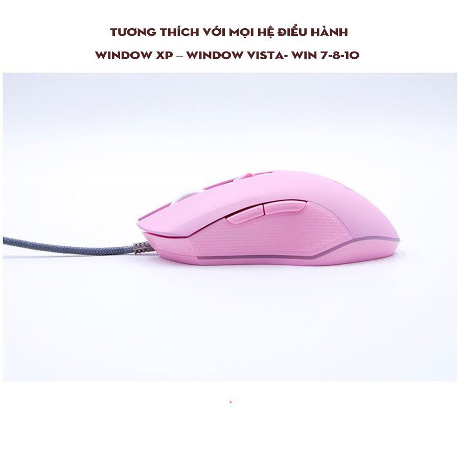 Chuột Gaming màu hồng LED RGB Có dây, không dây wireless, Silent Click I Gaming Mouse RGB LED, Pink Color