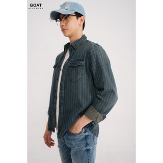Áo Sơ Mi Kaki Sọc Nam GOẢT MENSWEAR