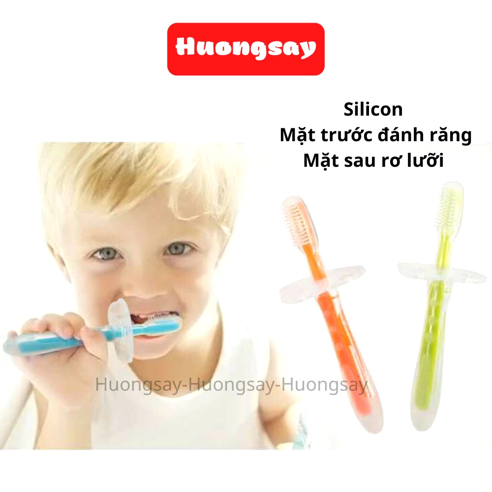 Bàn Chải Silicon Tập Đánh Răng An Toàn Cho Bé Có Đế Bám Dính