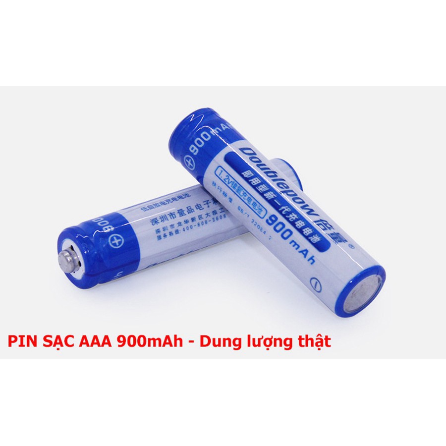 Bộ 4 viên pin đũa sạc (Pin sạc AAA) 1,2V - 900mAh DoublePow
