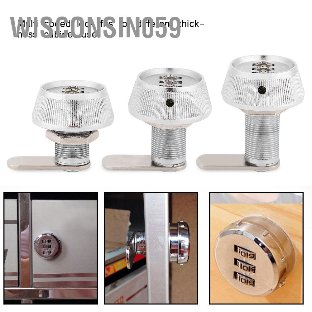 Wisconsin059 105 Zinc Alloy Mechanical 3 Digit Code Combination Cam Coded Lock Password Cabinetlock