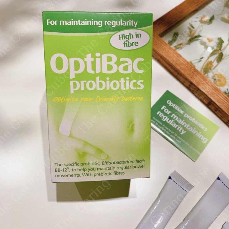 Men vi sinh Optibac Probiotics ngừa táo bón hộp màu xanh lá 30 gói