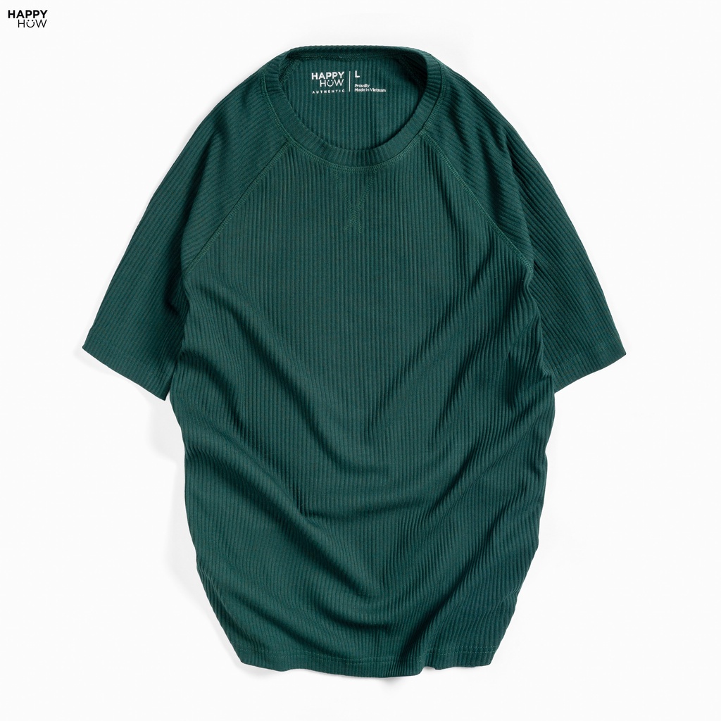 Áo thun nam ngắn tay URI vải cotton sọc gân co dãn , thoáng mát, dày dặn - HAPPYHOW | BigBuy360 - bigbuy360.vn