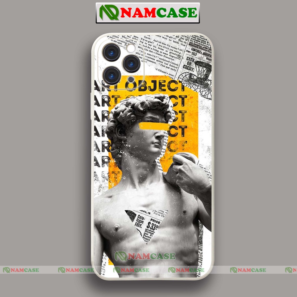 Ốp lưng iPhone David bựạ cạnh viền vuông silicon dẻo cho ip 6/6s/7/8/X/XS/XR/11/12/13/14 Pro Plus Max cute đẹp dễ thương