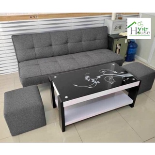 Bộ sofa bed 1m7 + 2 đôn + 1 bàn trà kcn2t