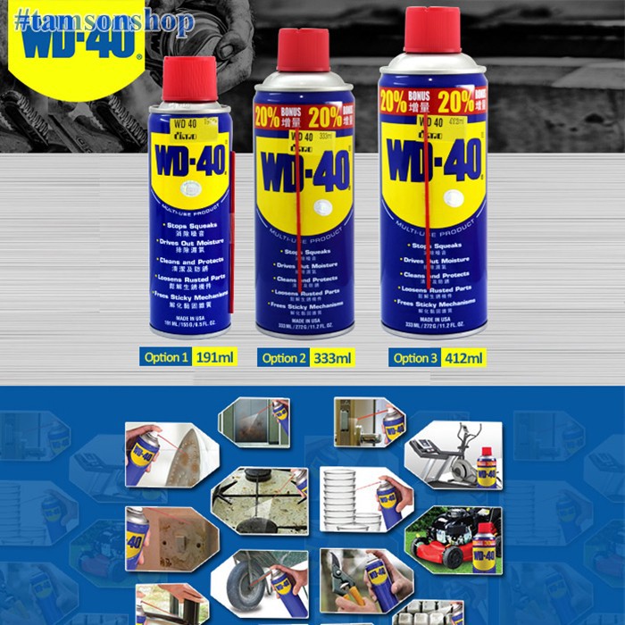 Dầu Chống Rỉ Sét WD-40 Bôi Trơn Chống Rỉ Đa Năng 412ml