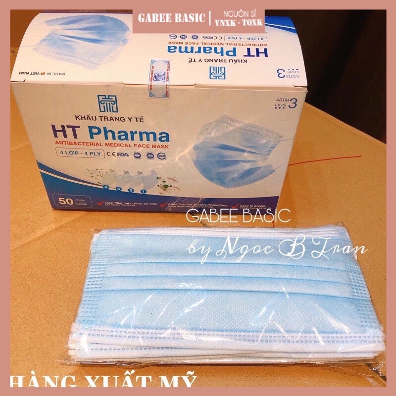 [HỘP 50C] KHẨU TRANG Y TẾ 4 LỚP HT PHARMA | BigBuy360 - bigbuy360.vn