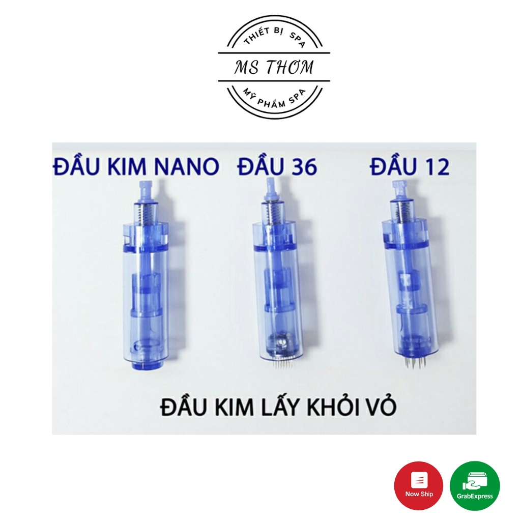 {GIÁ TỐT} Đầu máy lăn kim màu xanh có nắp (12,36,nano)