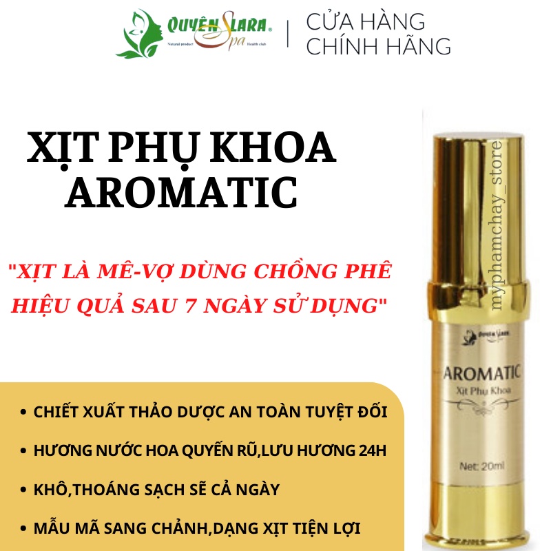 Xịt Phụ Khoa Aromatic Quyên Lara,Hương Thơm Quyến Rũ Khử Mùi Hôi,Làm Thơm,Hồng,Se Khít Cô Bé Dạng Xịt 20ml