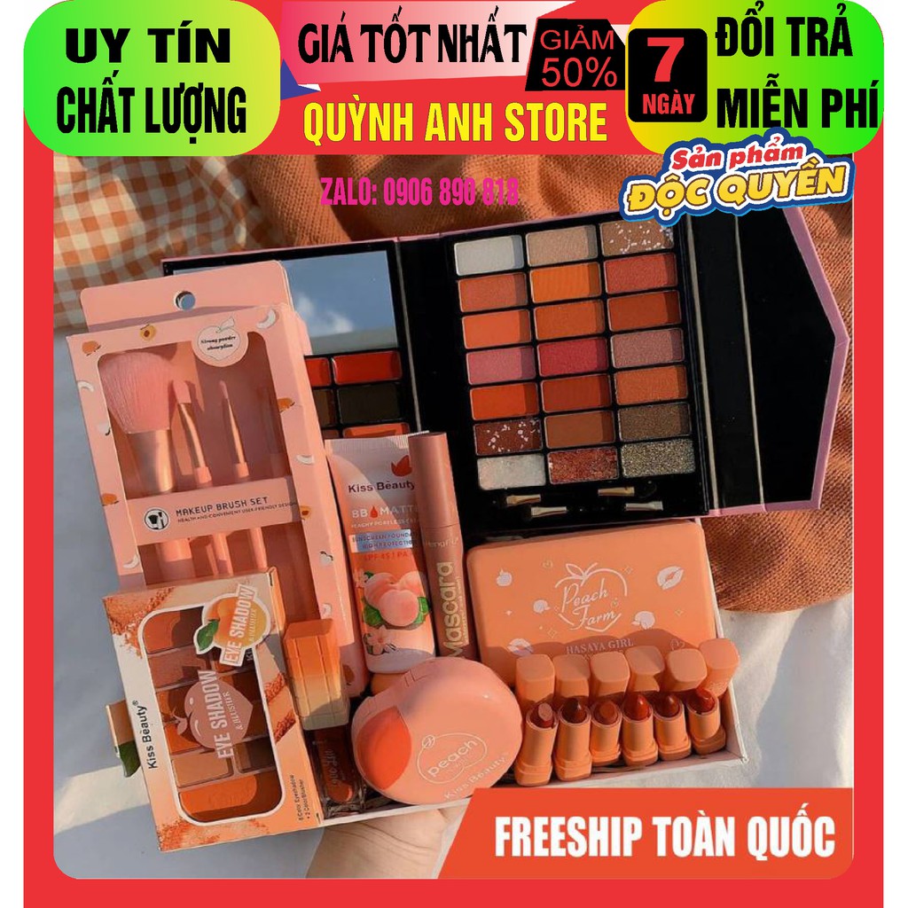 [CÓ VIDEO EM VỪA QUAY Ạ] Bộ trang điểm 17 món peach kissbeauty chuyên nghiệp