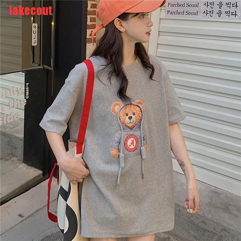 {lakecout}Women's T-shirt Street top printed women's T-shirt oversized loose T-shirt BZT