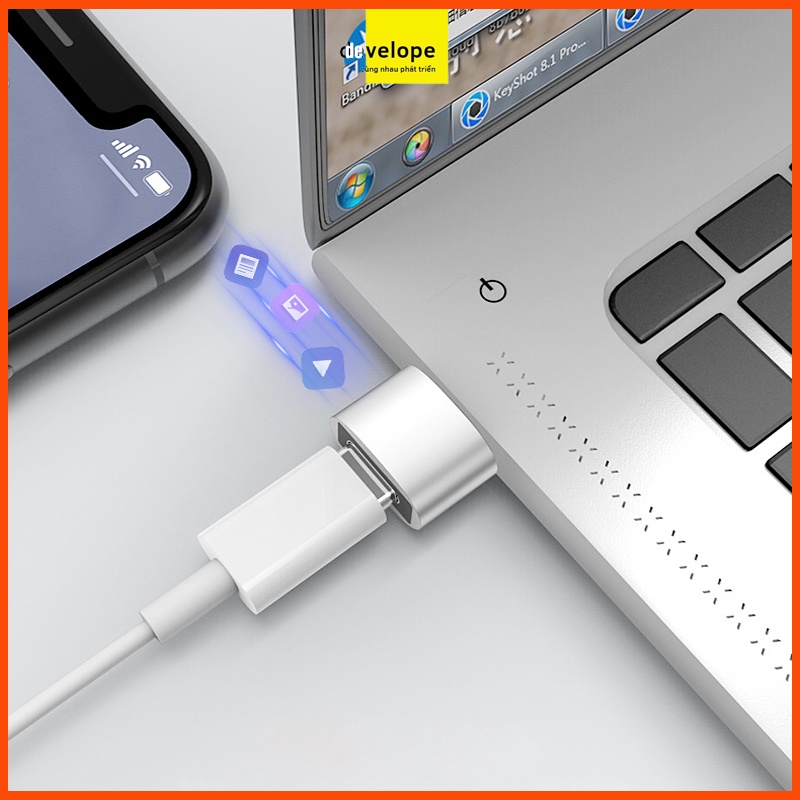 USB nghe nhạc, bộ chuyển đổi OTG âm thanh, jack chuyển đổi tai nghe - sạc USB sang USB-C -DEVELOPE