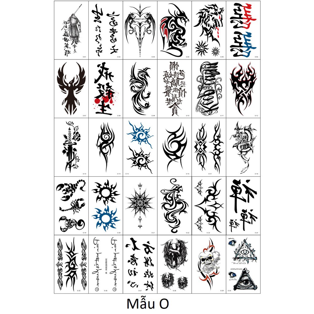 Bộ 30 Tờ Hình Xăm Nước Tha Thu