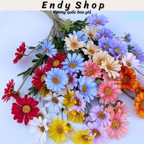 Hoa cúc họa mi giả 7 bông, Hoa giả trang trí nhà cửa, quán cà phê, decor phòng, phụ kiện chụp ảnh - Endy Shop