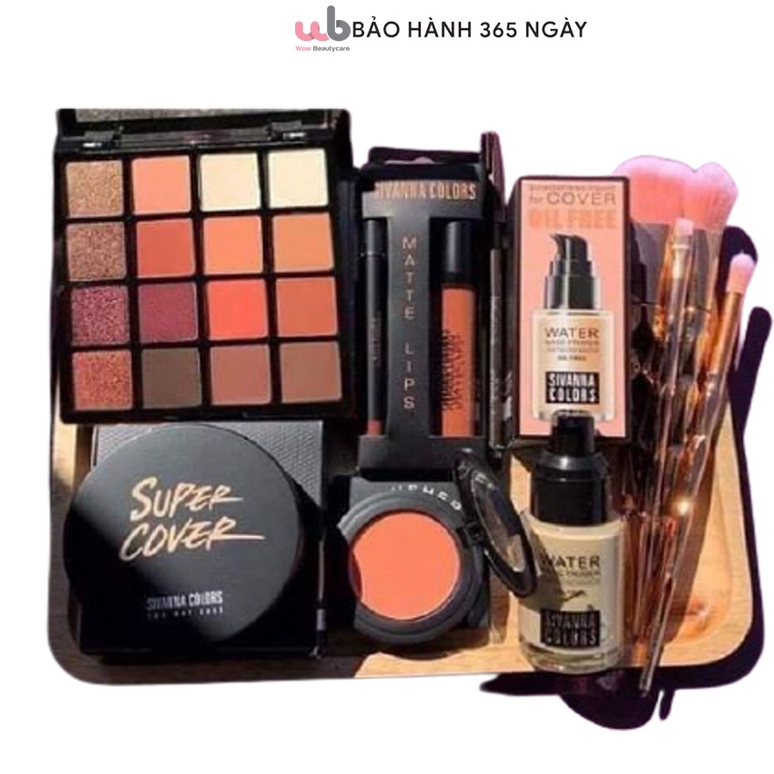 Combo 3 Bộ trang điểm [Chính hãng]  Sivanna Color gồm 07 Món Makeup Siêu xinh Tone Tây.Chất Phấn Siêu Mịn Màng,