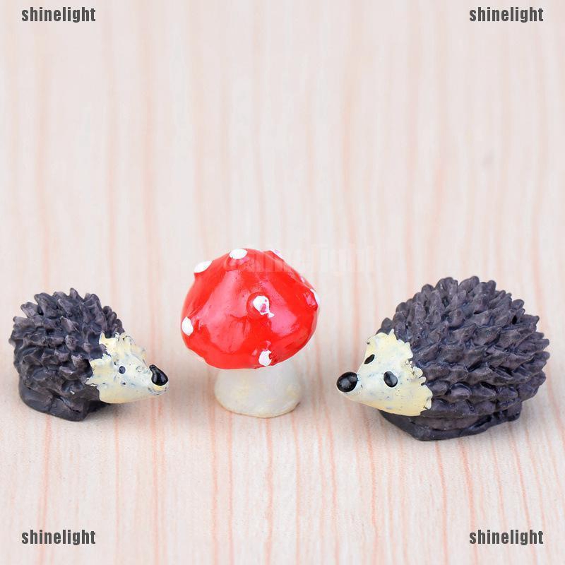Set 3 Đồ trang trí Nhím Mini Trang Trí Chậu Cây Bonsai / Nhà Búp Bê