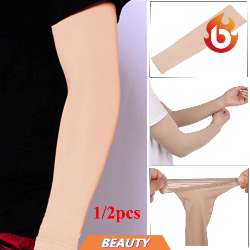 (Hàng Mới Về) Set 1 / 2 Ống Tay Áo Co Giãn Che Nắng Che Khuyết Điểm Màu Sắc Đa Dạng
