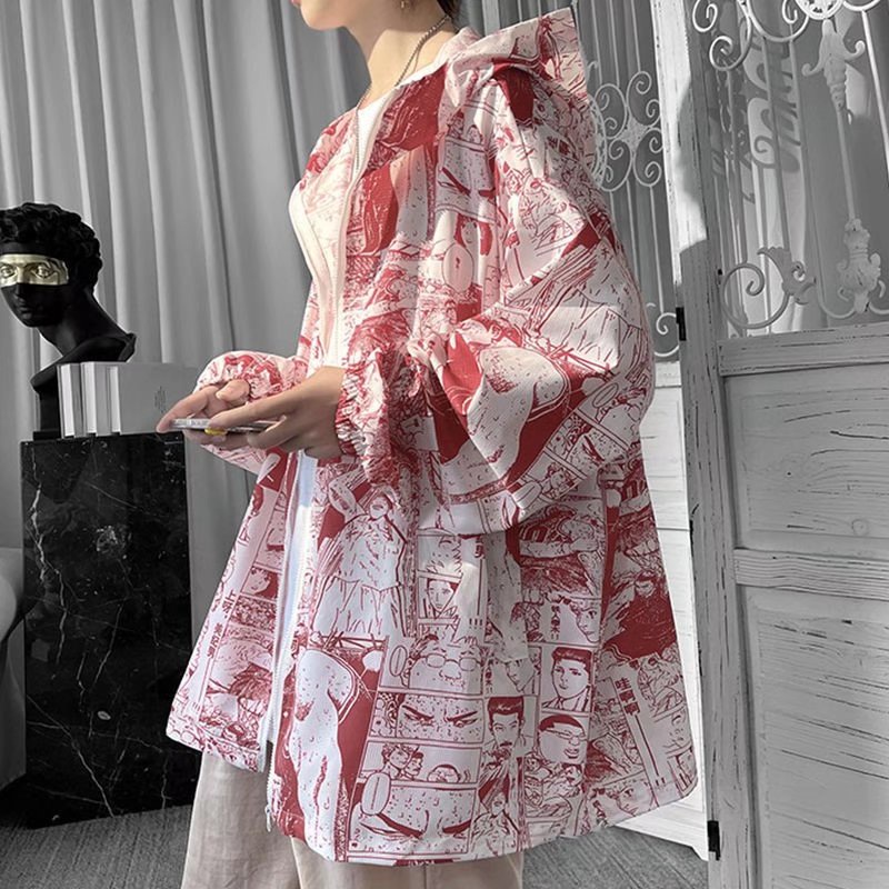 Áo Khoác Có Mũ Trùm In Hình Anime Thời Trang Mùa Thu Đông Dành Cho Nam