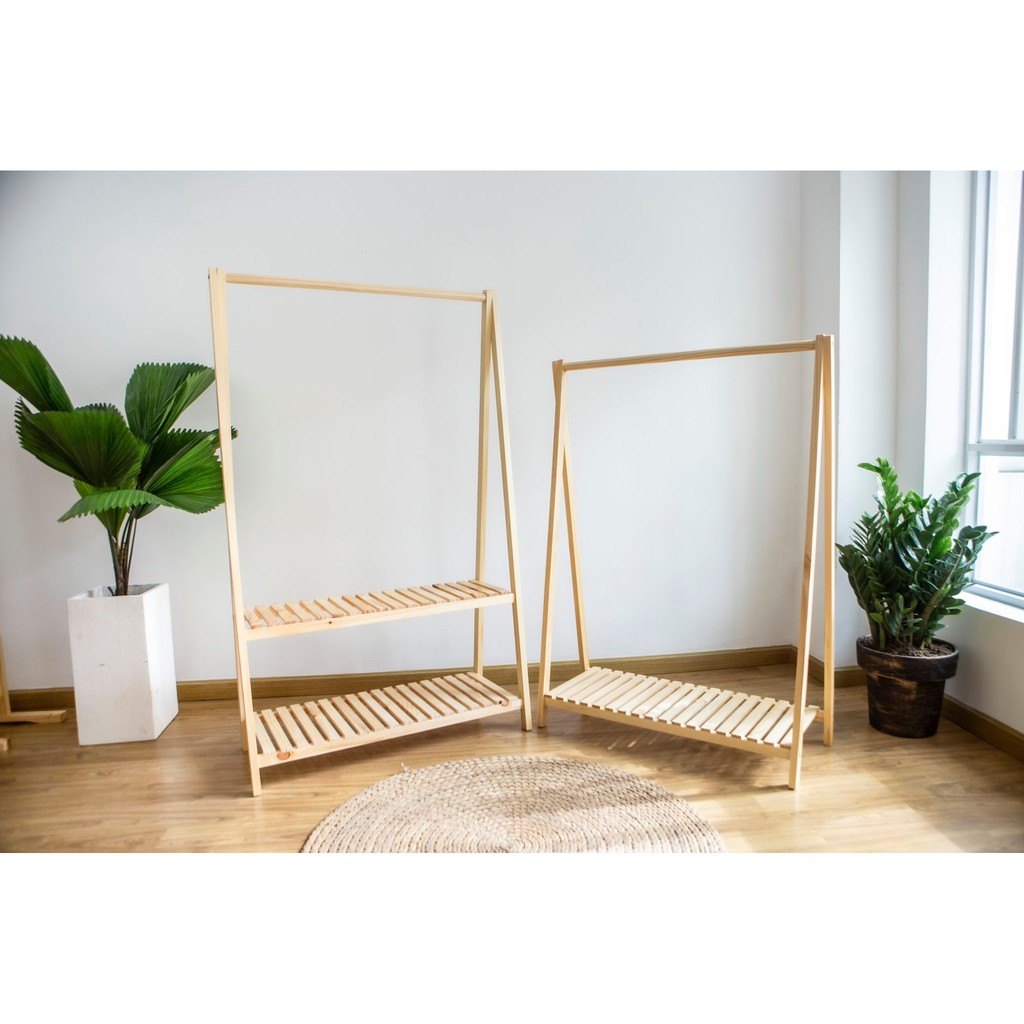 GIÁ TREO QUẦN ÁO CHỮ A HÀN QUỐC 1 TẦNG MÀU GỖ - A HANGER 1F CAO 1M25 - NỘI THẤT CĂN HỘ | BigBuy360 - bigbuy360.vn
