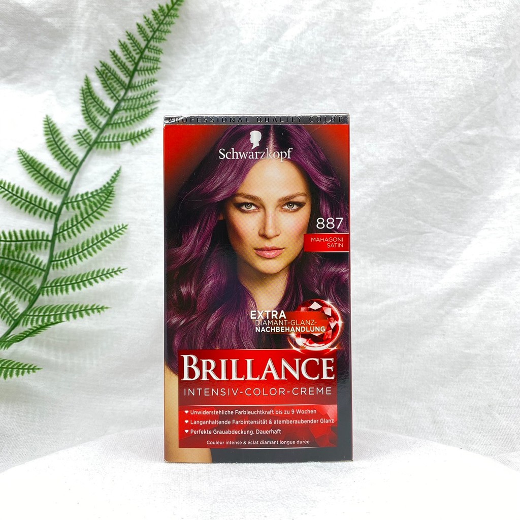 Thuốc nhuộm tóc Brillance của hãng Schwarzkopf 887 màu nâu ánh tím