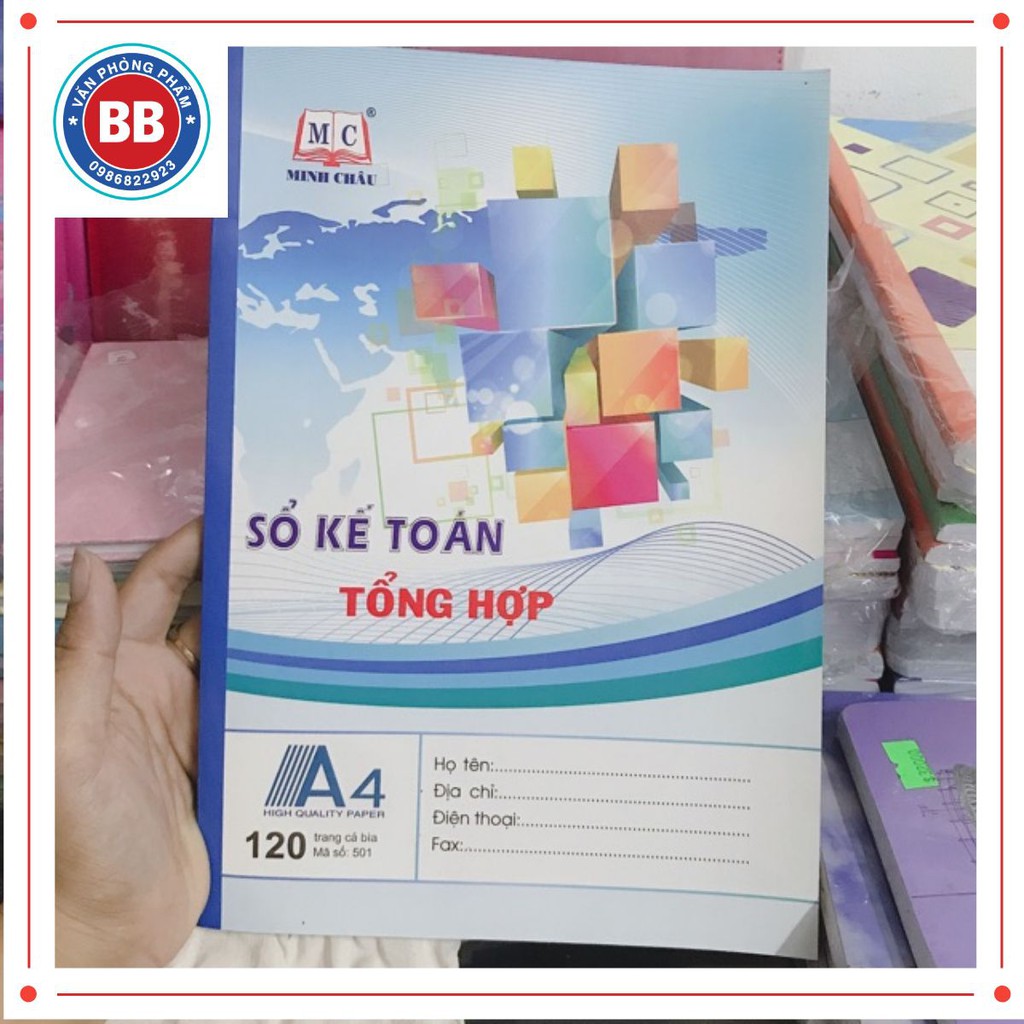 Sổ kế toán tổng hợp A4 Minh Châu 120T, 180T, 200T, 260T, 300T