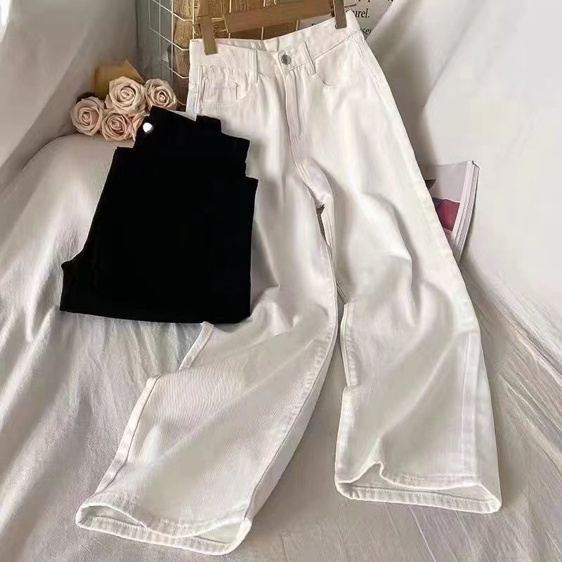 Jiashucheng Quần Jean Dài Ống Rộng Dáng Suông Kiểu Đường Phố Thời Trang Mùa Xuân Cho Nữ