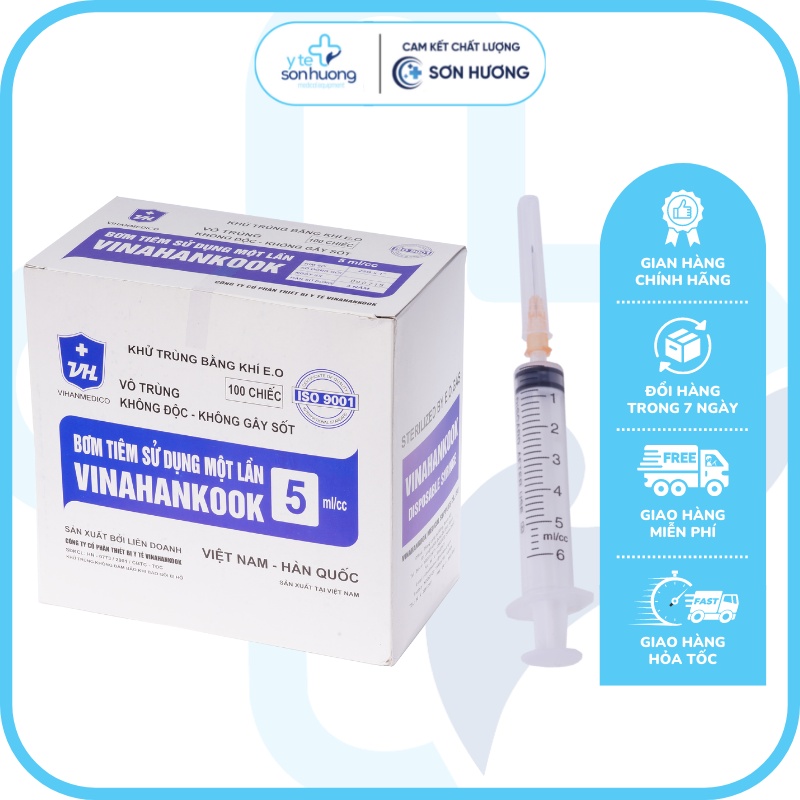 Ống Chích kim tiêm 5ml - Bơm tiêm sử dụng một lần VINAHANKOOK.