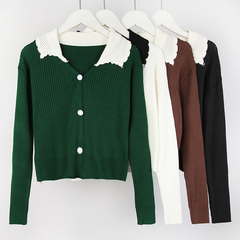 Áo Khoác Cardigan Dệt Kim Tay Dài Phối Nút Thiết Kế Hợp Thời Trang Cho Phái Nữ