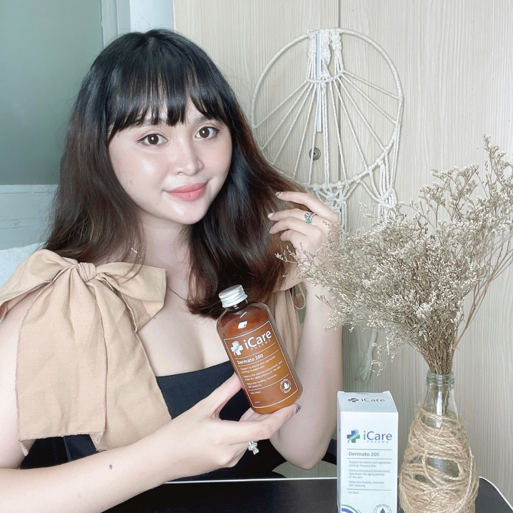Serum Dermato 200 iCare Pharma Tinh chất ngăn rụng tóc, gàu, nấm da đầu, phục hồi tóc hư tổn 240ml