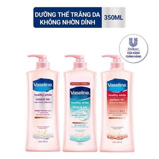Dưỡng thể Vaseline trắng da không nhờn rít 350ml đủ màu