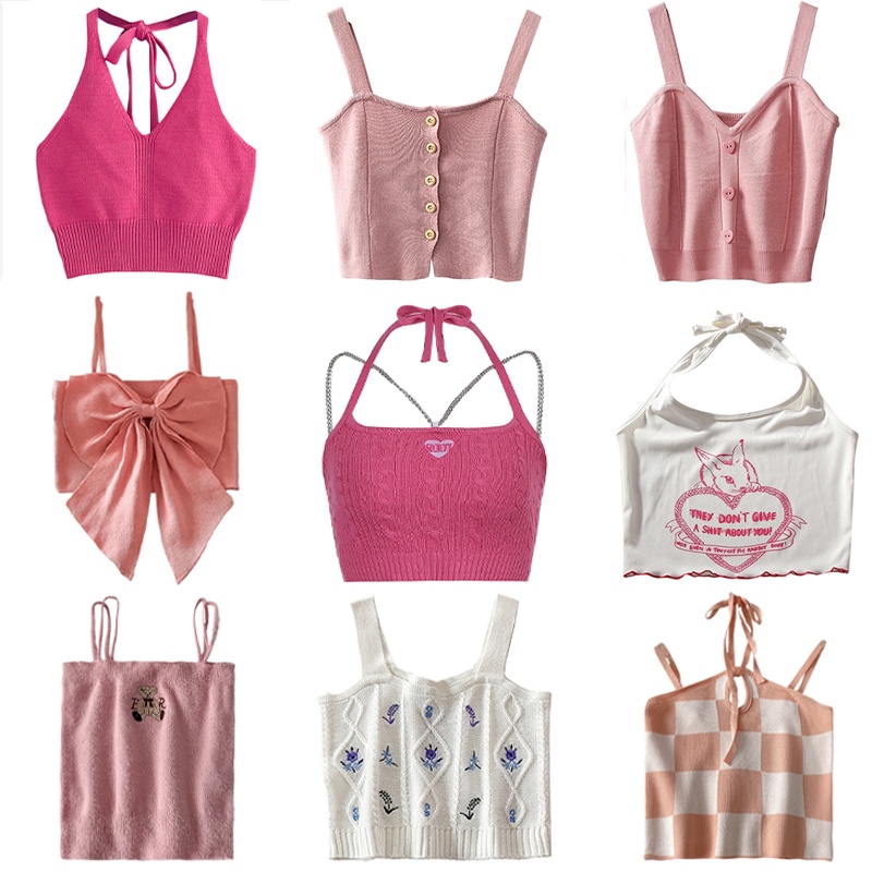 Kumikumi Áo Tank Top Dây Chéo Lưng Gợi Cảm Dành Cho Nữ