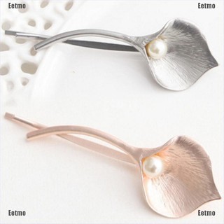 (Eetmo) Women Hair Accessories Barrettes Leaf Hairpin Pearl Hairpin Hair Clips